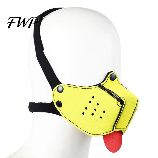 Puppy Mask for Women Neoprene Tongue Mask, Adjustable Muzzle Mouth Gag Couples, Elastic Breathable Hood Dog Role Play, BDSM Sex Toy Men Play Equipment