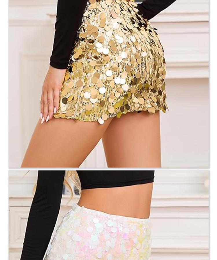 Sexy High Waist Sequined Dance Skirt