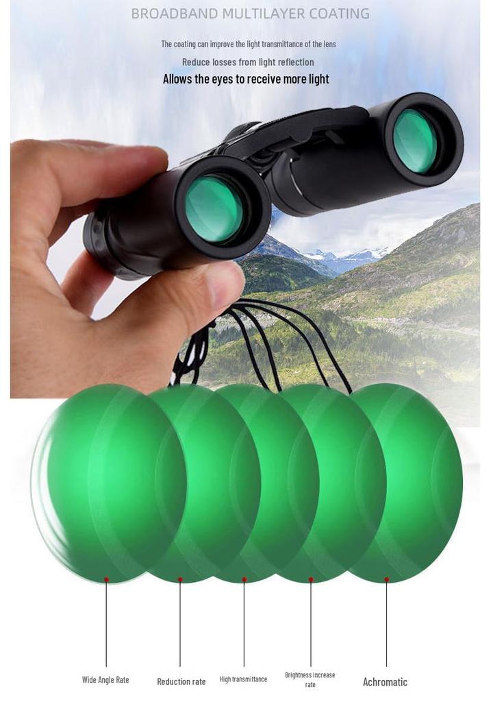 High Magnification HD Mini Outdoor Binoculars 8x21/40x22/100x22 with Phone Clip