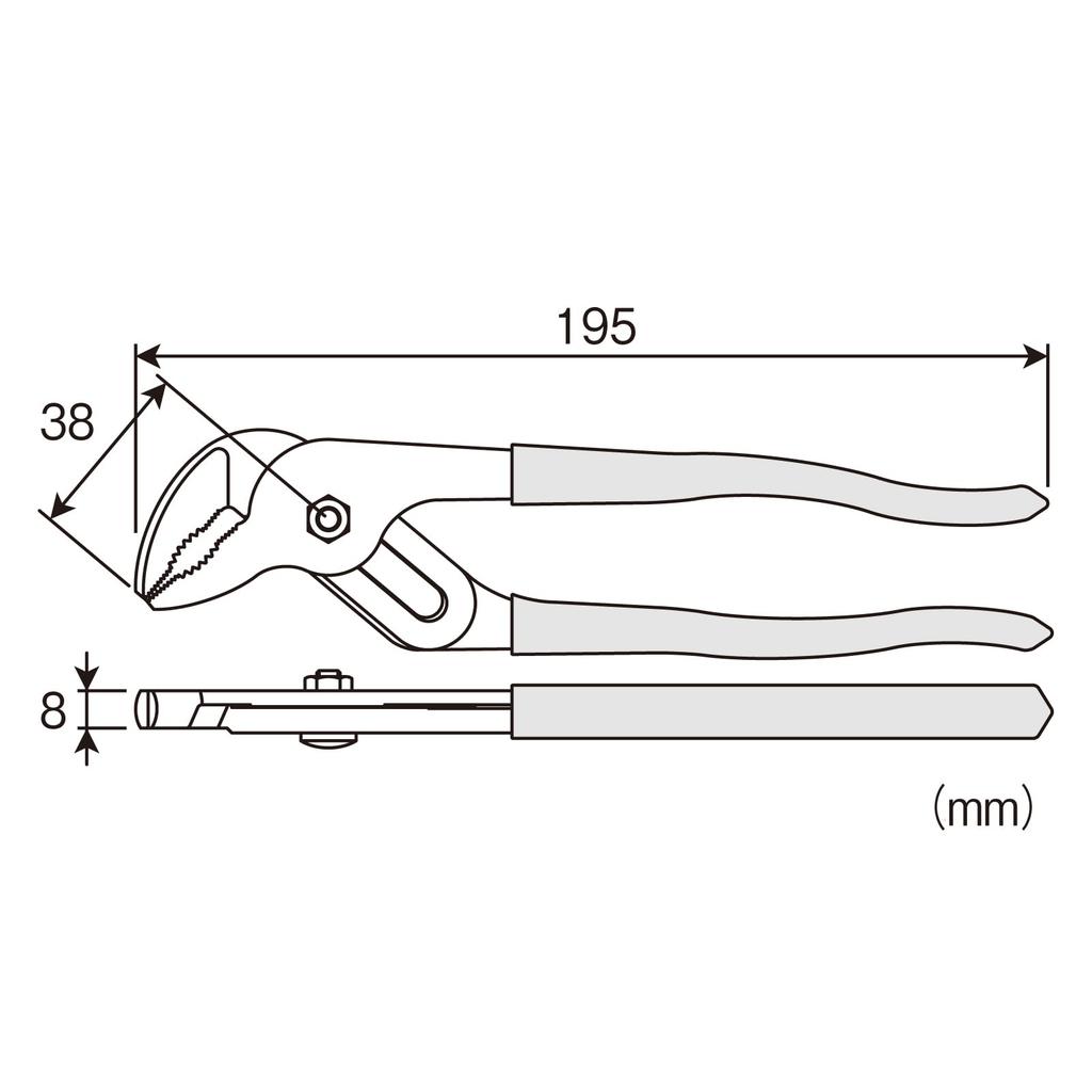 HOZAN Water Pump Compact and Easy To Perfect for Electrician Total Length Pliers, Handle, Exams, 195mm, P-244