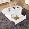 Coffee Table with Drawer Storage Compartments 2-Tiers Rounded Corner Smooth Surface Easy Assembly Cloud Shaped Coffee Table Home