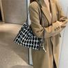 Trendy Plaid Large Capacity Korean Style Tote Bag For Women 2023 Chic