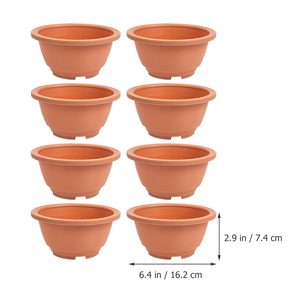 8Pcs Simple Design Solid Color Plastic Flower Pots for Balcony Windowsill Garden Use Easy Clean Smooth Surface Nursery Plant