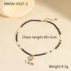GEMCHIC Women's Layered Beaded Necklace with Star and Cat Eye Pendant - Stainless Steel Gold Tone Choker for Summer Fashion