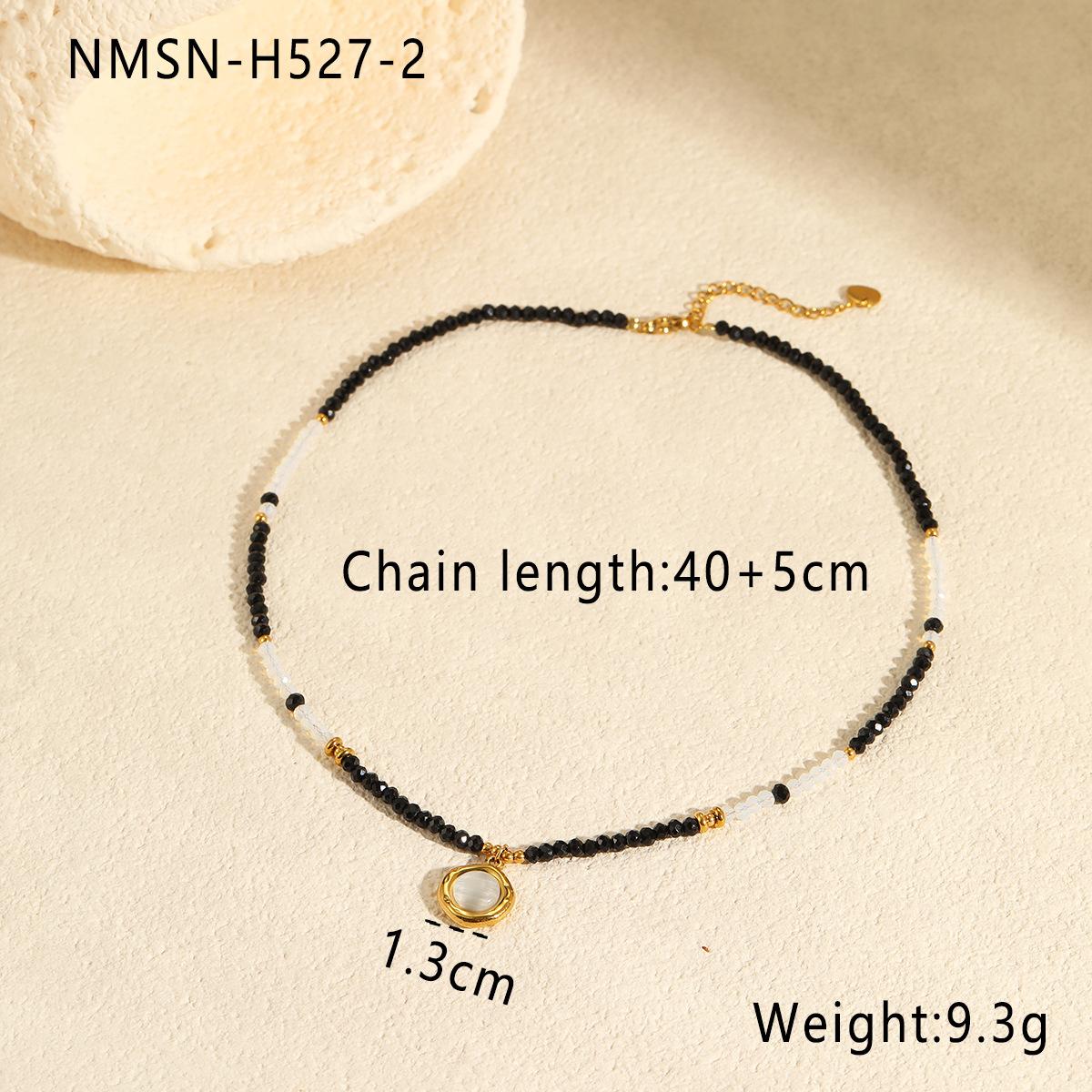 GEMCHIC Women s Layered Beaded Necklace with Star and Cat Eye Pendant - Stainless Steel Gold Tone Choker for Summer Fashion 18K