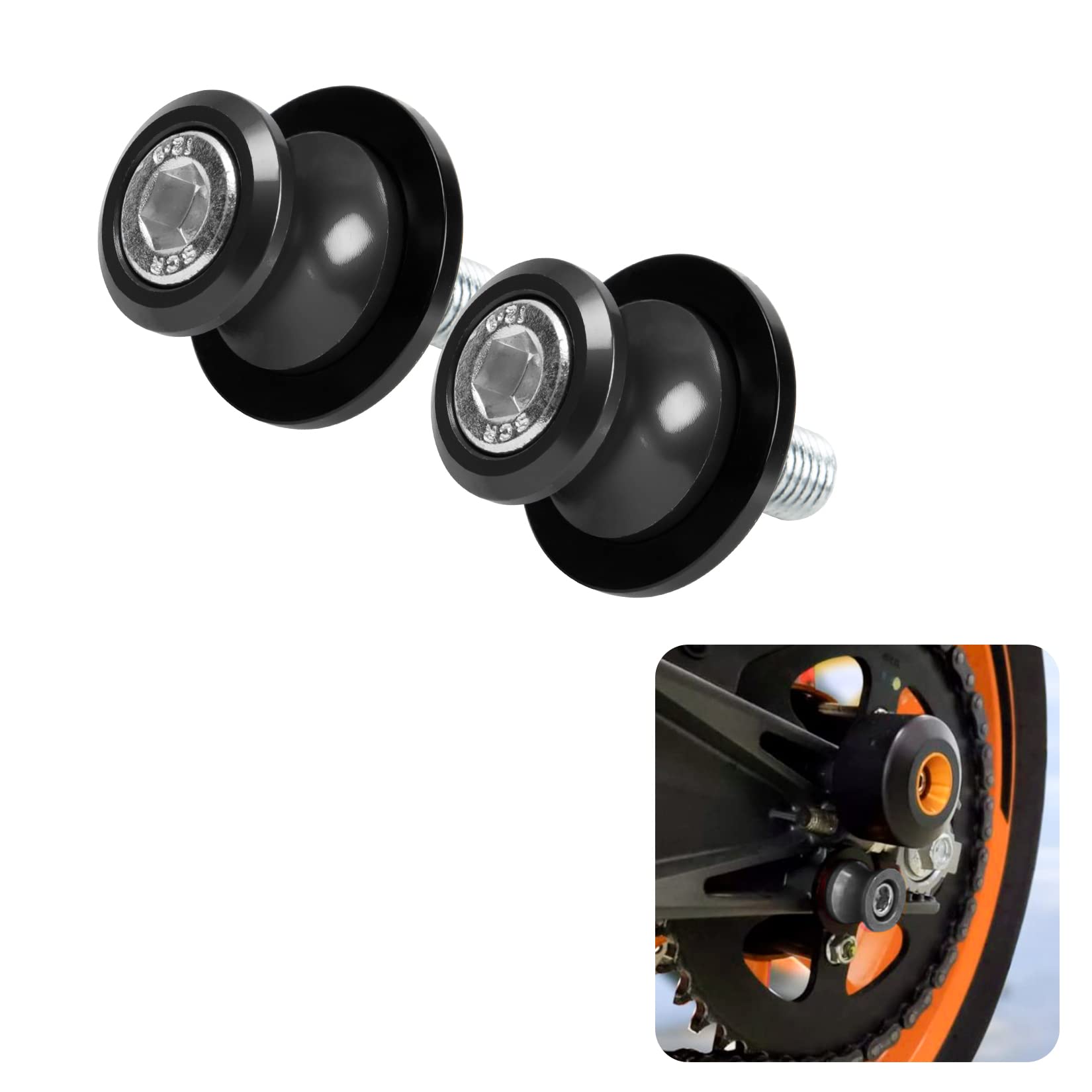 

PSLER 10MM M10 X1.25 Swing Arm Spool Slider Stand Screw Compatible Kawasaki Z750 /Z750S/ чёрный