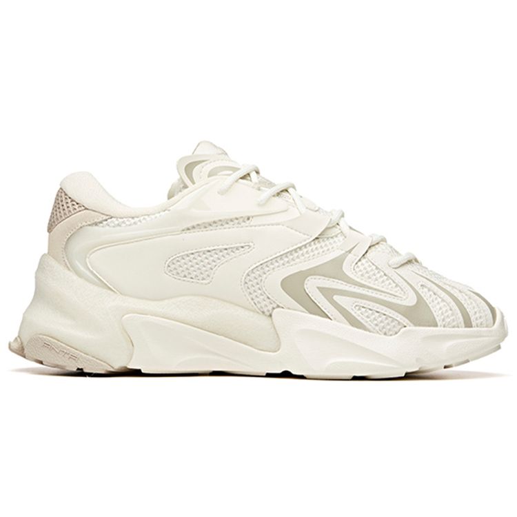 Anta Pulse Non-Slip Wear-Resistant Low-Top Dad Shoes Men Sneaker Ivory-White 912048851-4