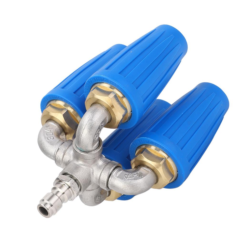 4 In 1 Pressure Washer Nozzle Blue 360 Degrees  Rotating 4000psi 1/4 Inch Quick Connector Pressure Washer