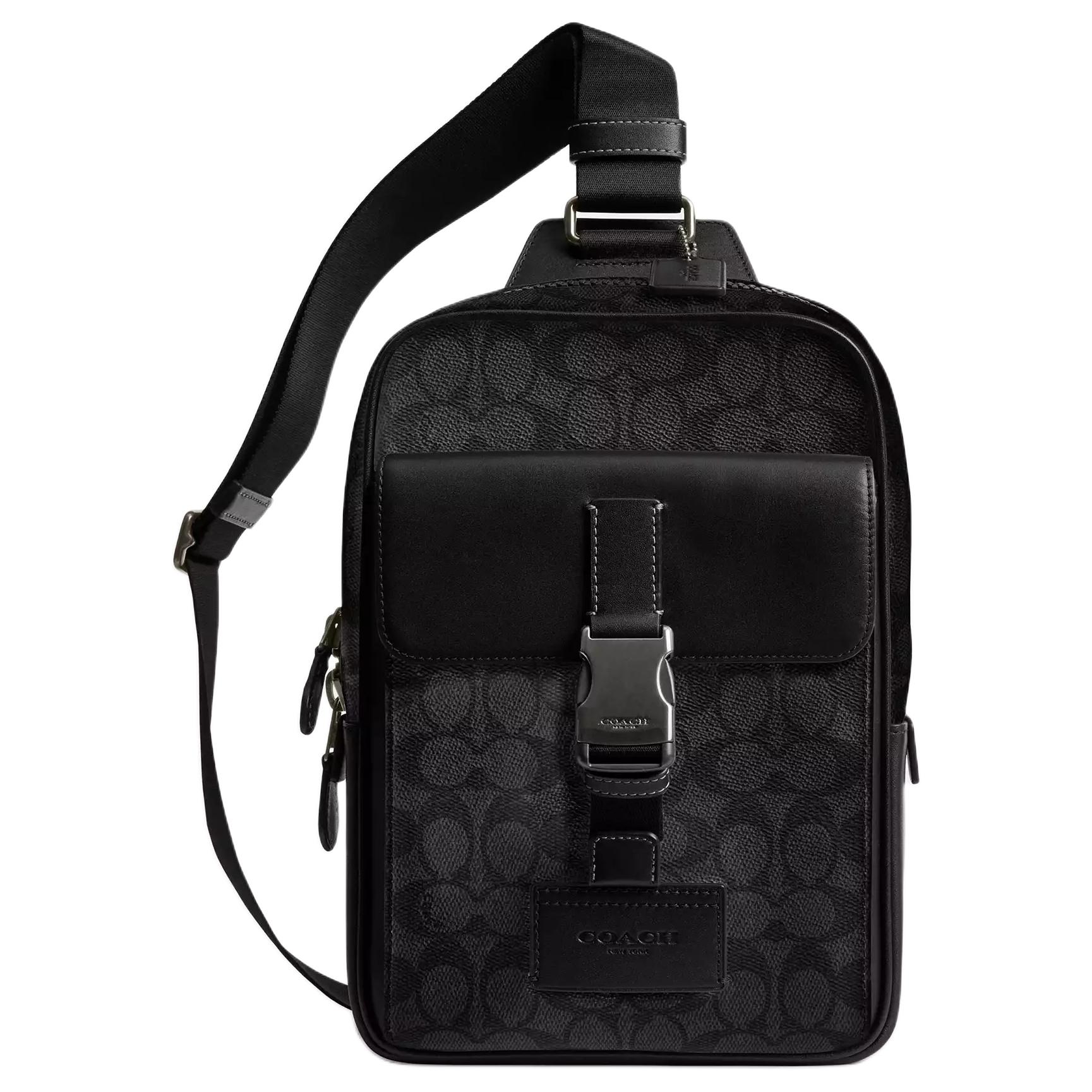 

Coach 18 Metallic Logo Print Coated Canvas Mini Chest Bag Men bags Black CX880-QBMI5 Basic Set (Bag+Dust Bag)