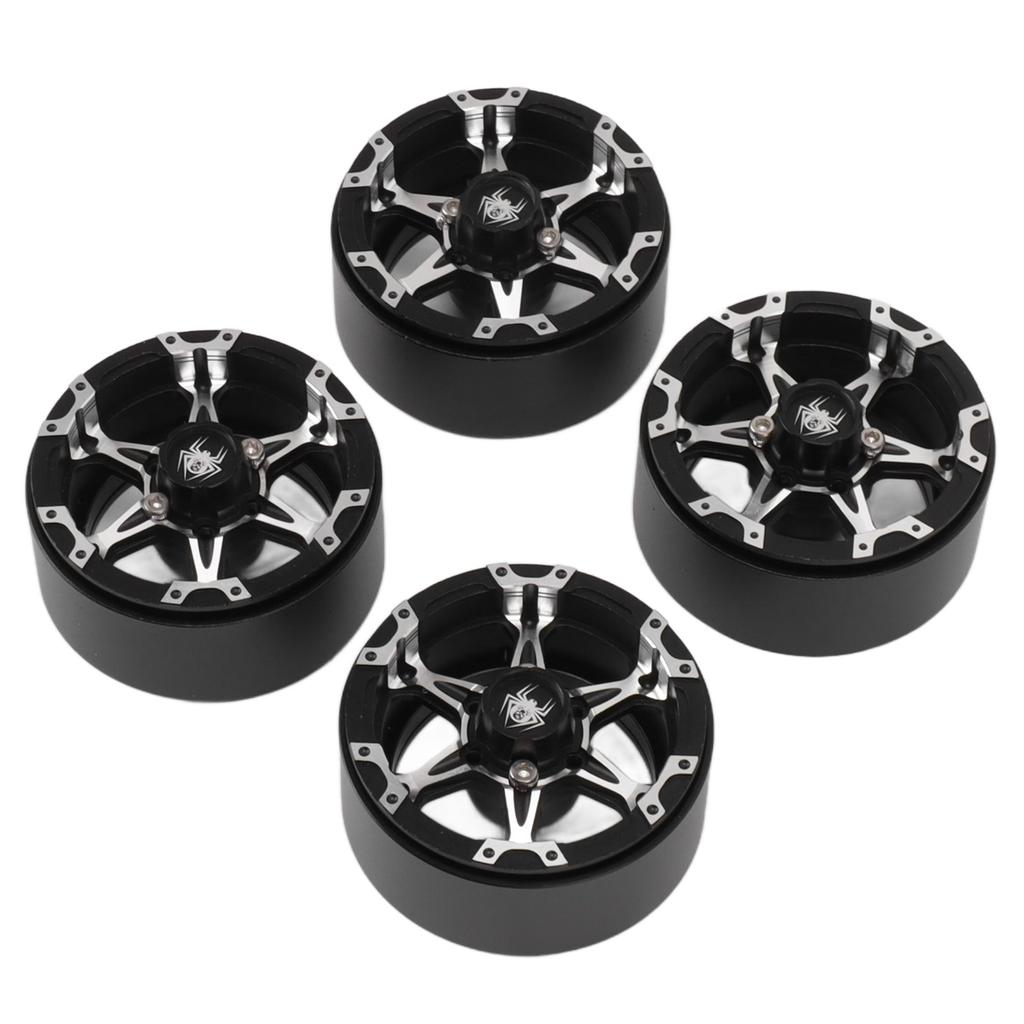 1.9in RC Beadlock Wheel Rims Reusable Stable Grip Silver Black Precise Replacement For Traxxas TRX4