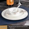Luxury Wear-Resistant Gold Rim Bone China Dinnerware Set for Hotels and Restaurants - Includes Bowls, Plates, Spoons, Cups, and Chopsticks