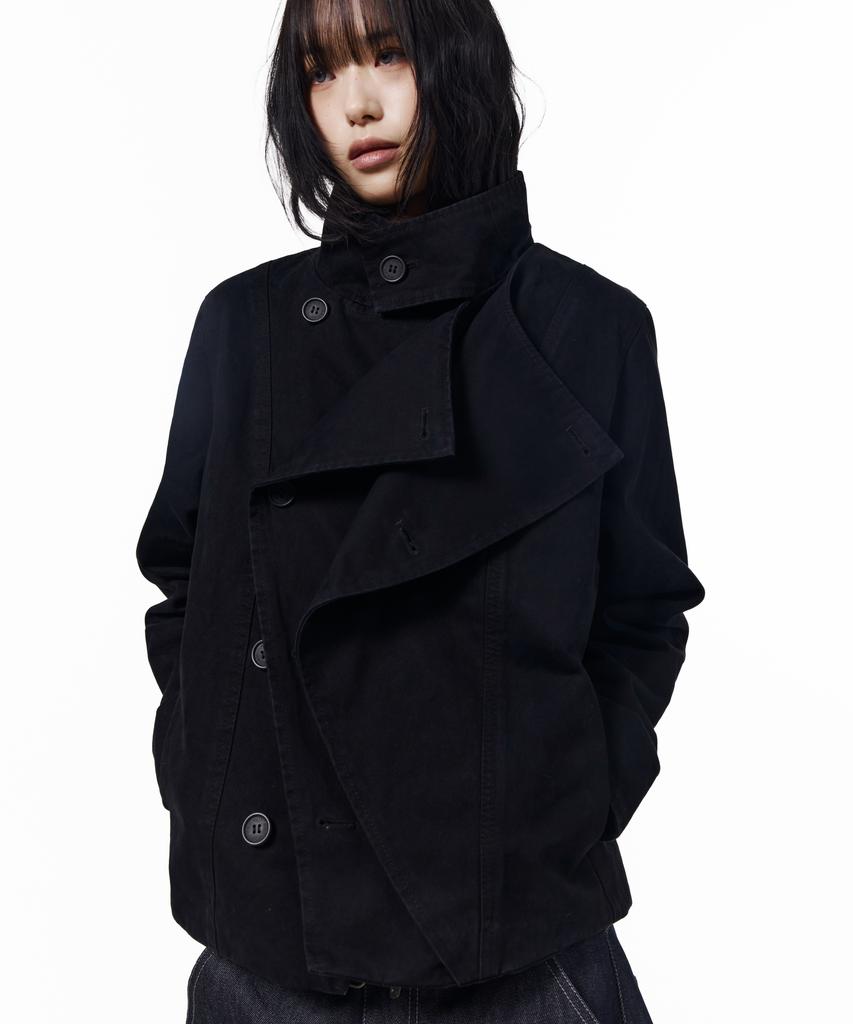 AAKAM High Neck Wrap Jacket (Black)
