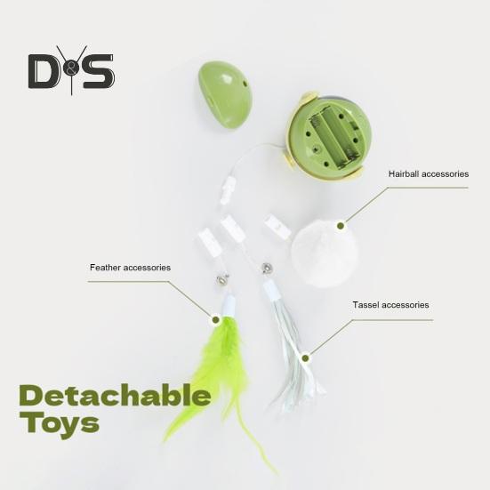 Elektrisches Katzenspielzeug mit Federn zum Aufhängen an der Tür, intelligentes Katzenspielzeug zum Selbstspielen, automatisches Katzenspielzeug mit flauschigem Federball und Quaste für Hauskatzen