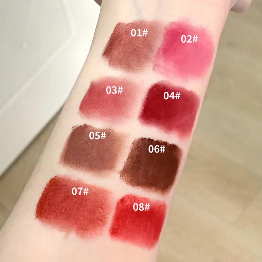 Cappuvini Espresso Matte Lipstick Velvet Lip Glaze Waterproof Long-lasting Texture Smooth Glossy Makeup Setting Lip