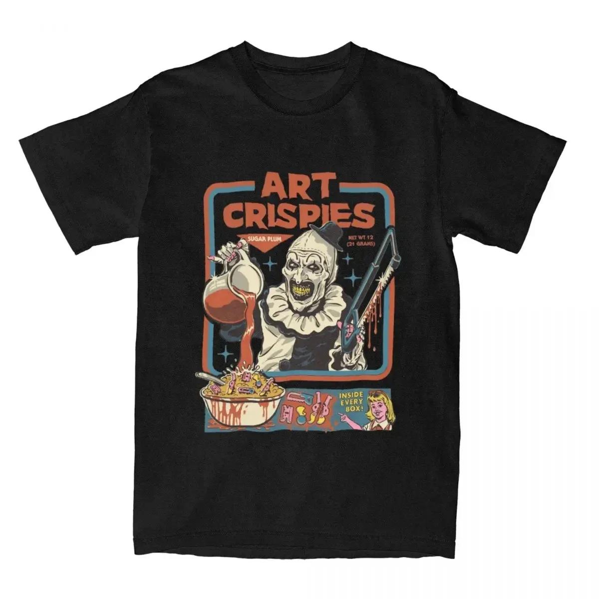 

Смешные футболки Terrifier Art Crispies унисекс с коротким рукавом, футболка для фильма ужасов, графическая футболка, чистый хлопок, свободная, оверсайз M