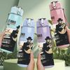 1PC Retro Male Musician 750ml Sports Water Bottle Leakproof Straw Lid Outdoor Office Home