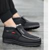 Winter Baumwollstiefel für Herren Warmes Fell Weiche Herren Plateau Schneestiefel Herren Stiefelette Winter Herren Sneaker Plus Freizeitschuhe Schwarz