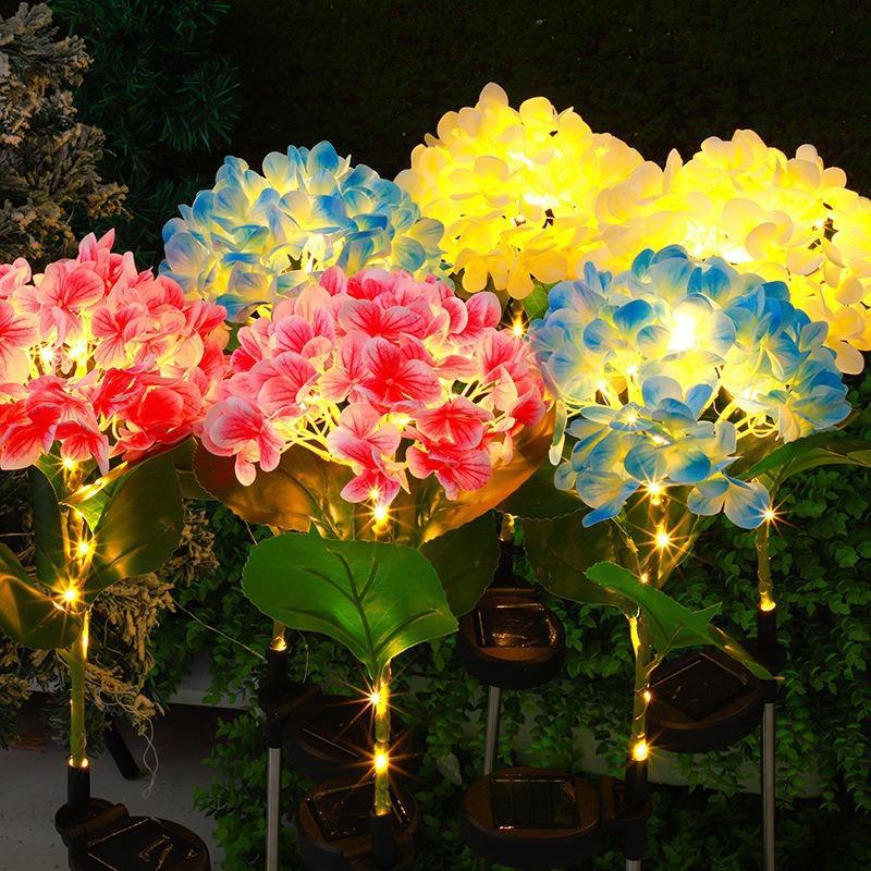 

Solar Outdoor Courtyard Light Single Head Simulation Large Hydrangea Flower Arrangement Lawn Decoration Light