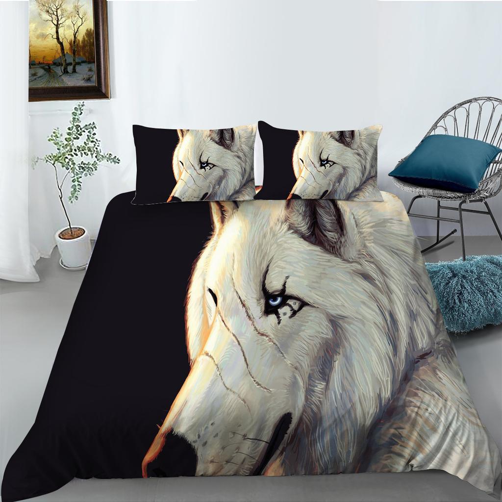 Wolf Series Equal Polyester Bedding Two Or Three-Piece 3D Digital Printing