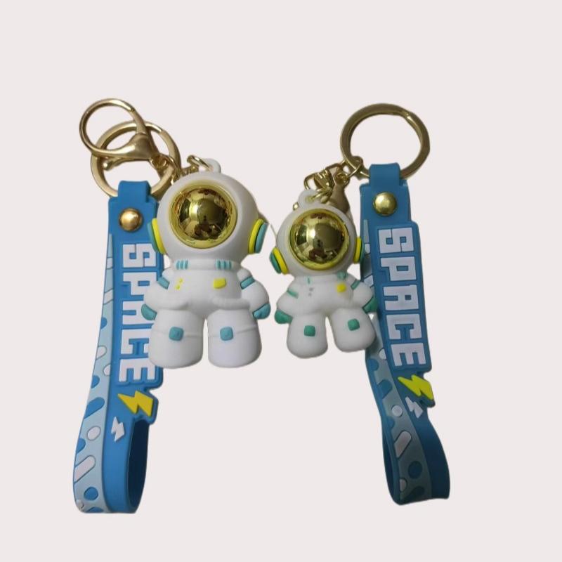6cm Cartoon Lightning Bear Keychain Cute Astronaut Bear Doll Keyring Bag Pendant Couple Car Keyholder Creative Bag Charm Accessories