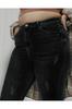 Women's Fashion Big Size jeans Black Plus Size Tight-fitting Jeans (Skinny)