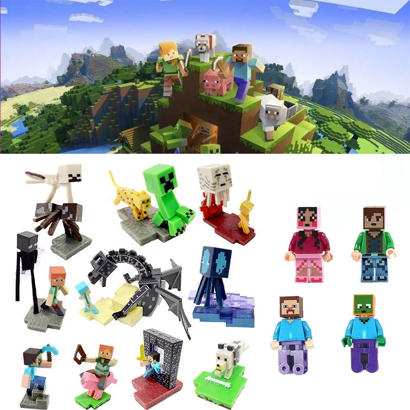 Minecraft Theme Building Blocks Cake Decoration Set For Party Supplies