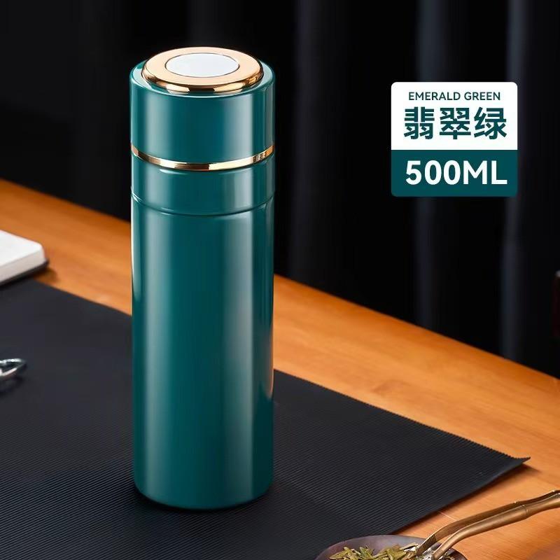 Premium 316 Stainless Steel Smart Temperature Display Vacuum Insulated Water Bottle One-Hand Open Tea Separation Business Gift Cup
