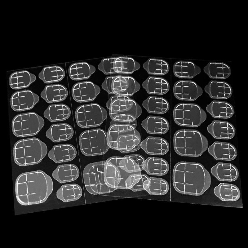 

24 шт./лист DIY желе двусторонний клей прозрачный невидимый зажим для ногтей клей накладные ногти XL 0.4mm