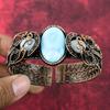 Larimar Bangle Copper Wire Wrapped Cuff Bracelet Adjustable Bangle Rainbow Moonstone Gemstone Cuff Anniversary Gifts Handmade Copper Jewelry