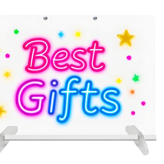 Kids LED Drawing Board with Stand Markers Wipe Cloth USB Charging Light-up Acrylic Dry Erase Board Office School Home Glow Doodle Note Board