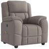 Reclining Massage Armchair, Taupe, Fabric Upholstered