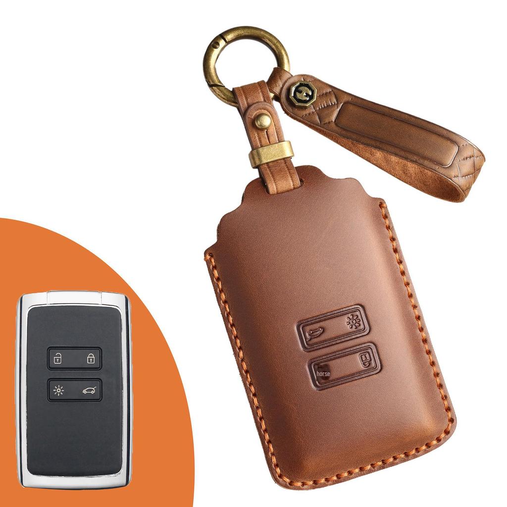 Retro Leder Schlüsselhülle für Dongfeng Renault Koleos