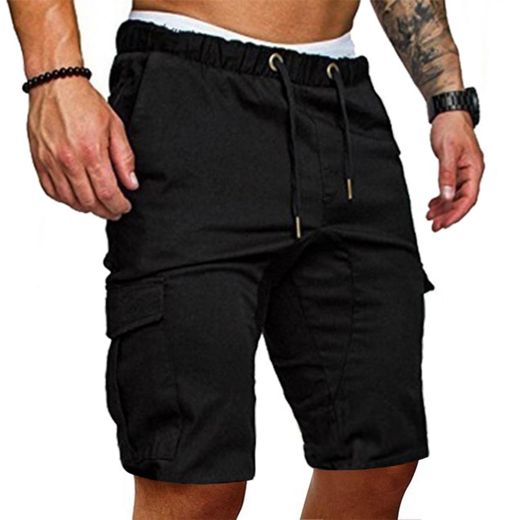 Men's Summer Casual Outdoors Casual Patchwork Pockets Overalls Sport Tooling Shorts Pants