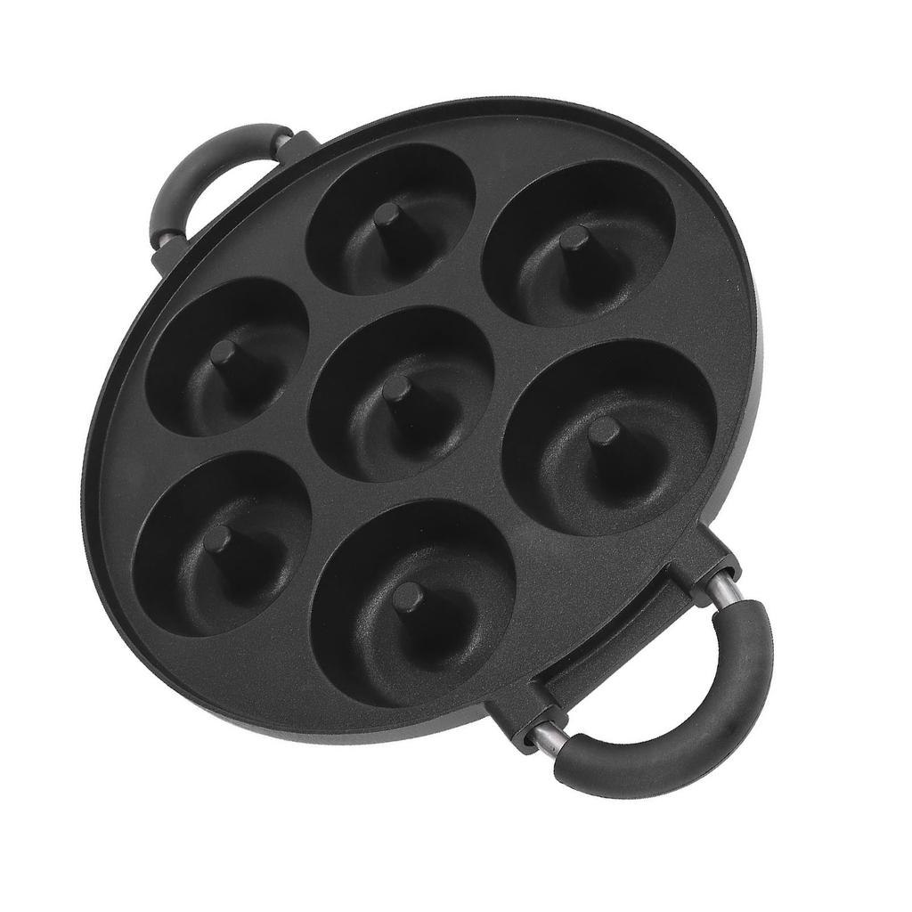 Moule à Donuts 7 Trous Anti-adhésif Alliage d'Aluminium Moule à Donuts avec Poignée Confortable