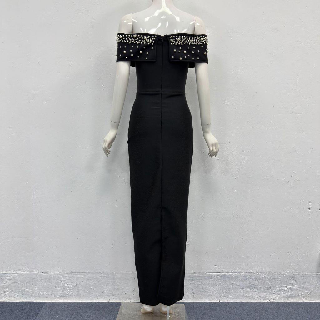 Cross-Border Women's Sexy One-Shoulder Bandage Evening Dress