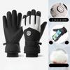 Autumn and Winter Warm  Fleece and Thickened Ski Gloves for Women  Outdoor Electric Bike Riding Cold Protection  Touch Screen Water Repellent