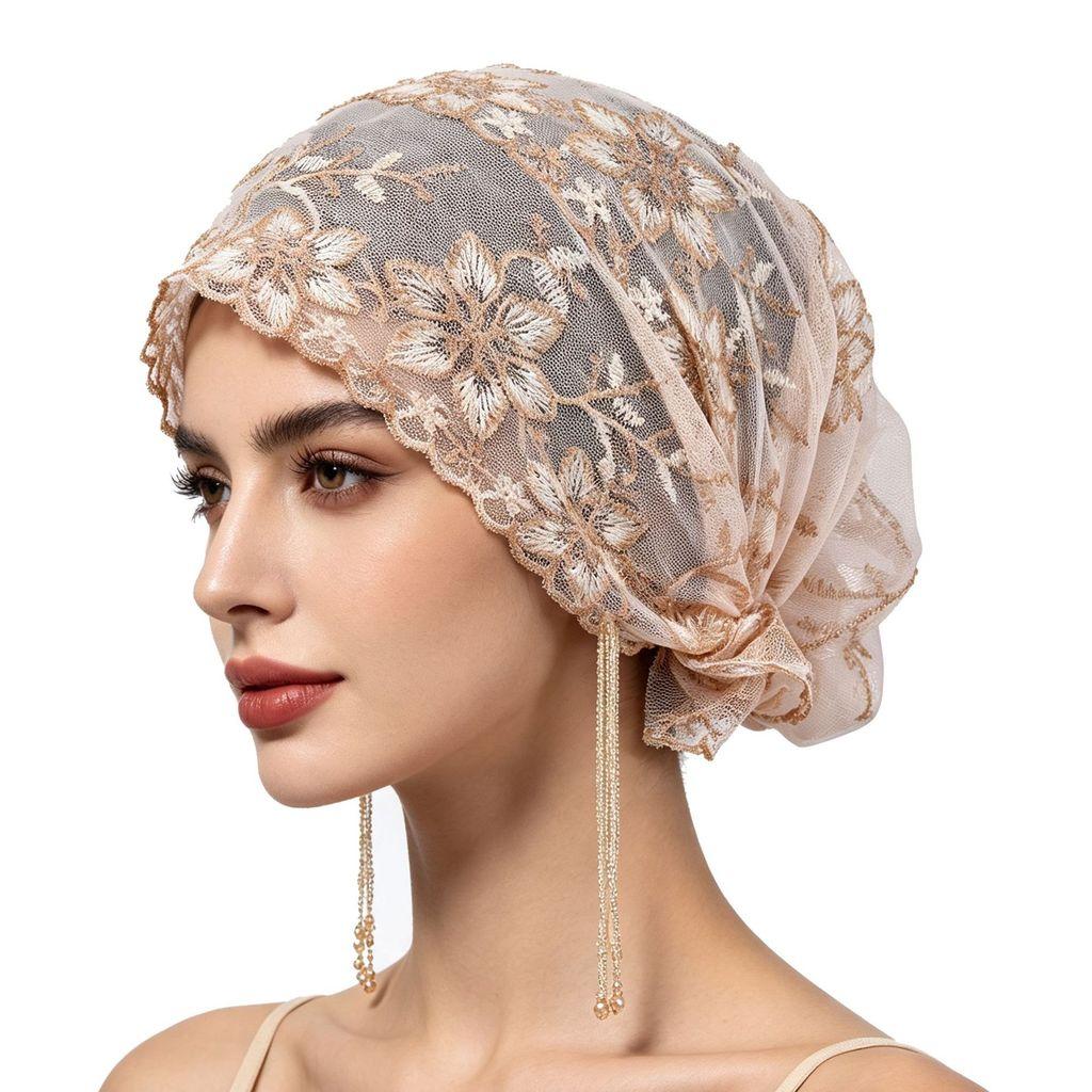 Embroidered Flower Sun Hat With Tassels For Summer Travel And Casual Wear