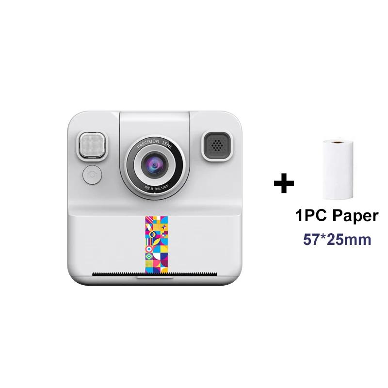 Instant Camera 2.4inch IPS Screen Children Digital Camera with Print Paper Selfie Printing Camera for 3-12 Year Old Girls & Boys