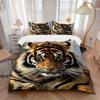 3pcs Tiger Print Bedding Set, Suitable for Bedroom Decoration, (Includes 1 Duvet Cover And 2 Pillowcases, Quilt Not Included) Yy250822135