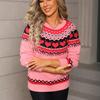 Damen Modischer Herzförmiger Pullover, Locker und Vielseitig, Strickpullover für den Valentinstag