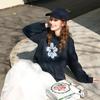 Sancai 2026 Spring Vintage Flower Towel Embroidery Sweatshirt