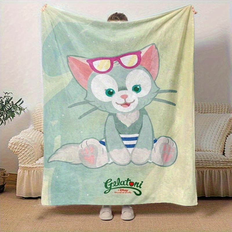 1pc, Gelatoni (2) Home Decor Flannel Blanket Perfect Gift for Bedroom, Living Room, Travel, Camping, Car