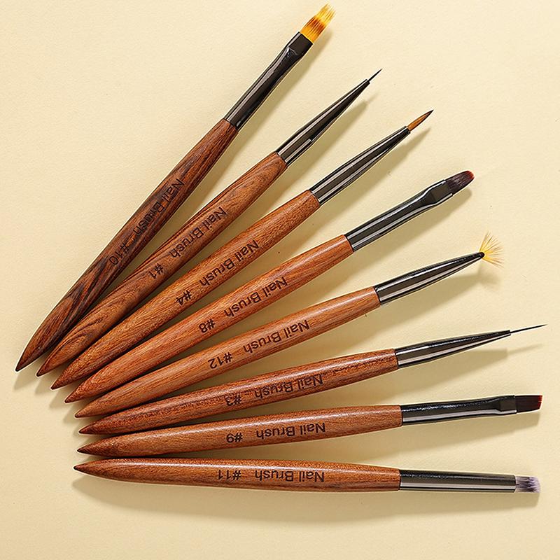 1Pcs Manicure Pen Sandalwood Rod Pull Line Painting Flower Hook Line Painting Gradient Smudge Light Therapy Brush Nail Art Tools