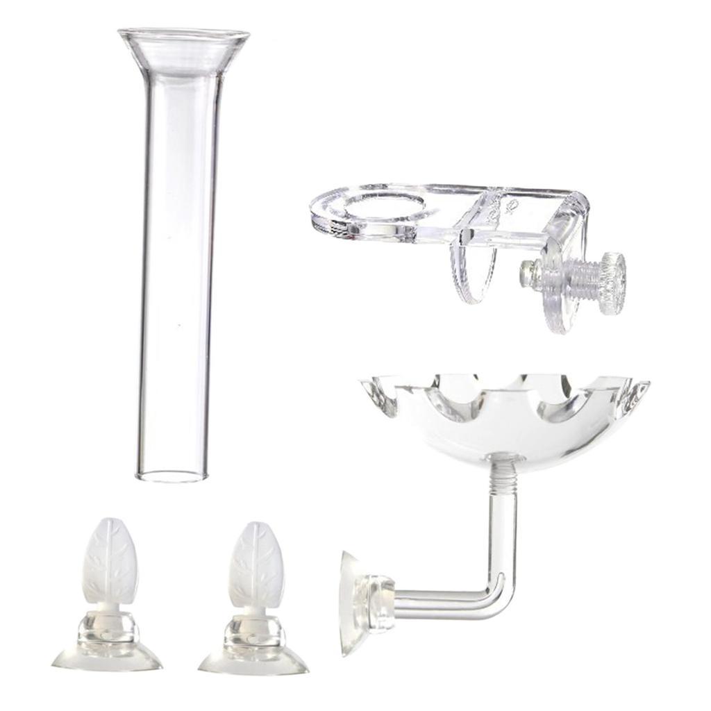 Aquarium Fisch Garnelen Futternapf Set Acrylglas Klar Leicht zu Reinigen Haustierbedarf, Einfach zu Installieren, Futternapf