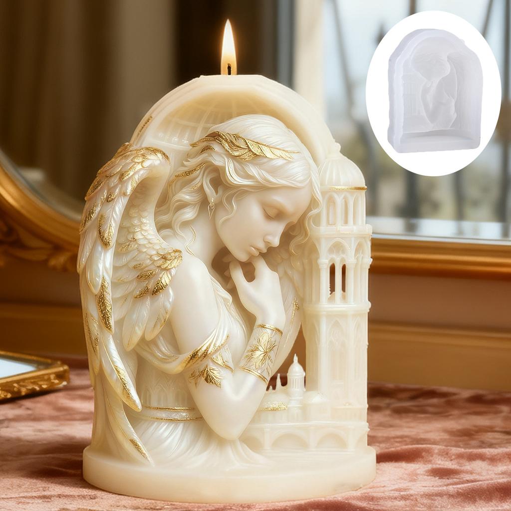 Angel Castle Scented Candle Silicone Mold Diy Creative Angel Doll Diffuser Stone Decoration Silicone Mold