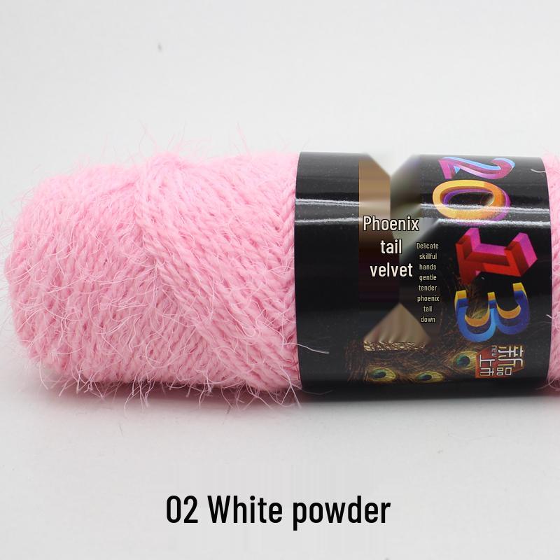 Handmade Mohair Peacock Feather Velvet Yarn for Sweater and Cardigan Knitting