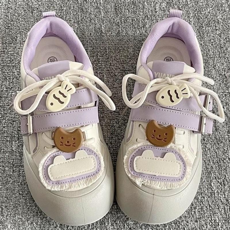 Fashion 2025 New Korea-Style Chunky Sneakers Women White Platform School Shoes Versatile Spring Casual Fashion Platform Sneakers