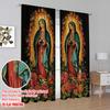 2D flat printing 2pcs Drapes Divine Floral Protecting Privacy Holiday Decorations Perfect for Holiday Celebrations