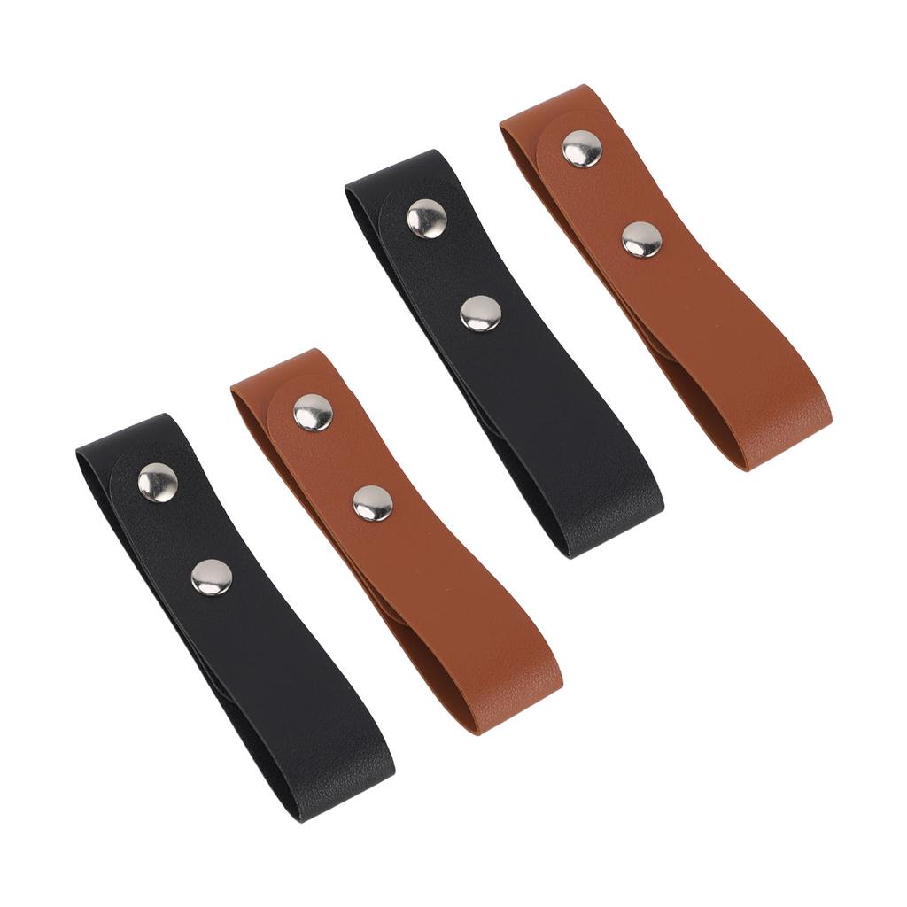 4 Stück Leder Peitschenholster Schwarz Braun Farbe Handgefertigt Peitschenhalter für Reitpeitschen Gerte