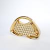 Fashion Special-Shaped Acrylic Bag Hard Shell Metal Feeling Dinner Bag Women'S Grid Trapezoidal Evening Bag Chain Banquet